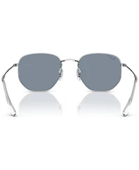 Ray-Ban Unisex Polarized Sunglasses, Hexagonal Flat Lenses