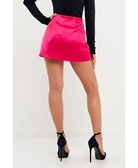 endless rose Women's High-Waisted Satin Skort