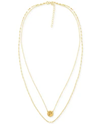 Initial Disc Layered Pendant Necklace in 18k Gold-Plated Sterling Silver, Created for Macy's