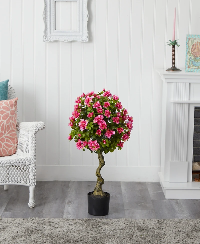 Nearly Natural 3' Azalea Artificial Topiary Tree