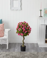 Nearly Natural 3' Azalea Artificial Topiary Tree