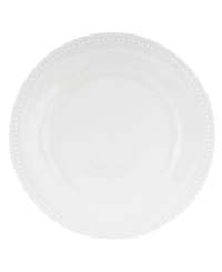 Fitz and Floyd Everyday Whiteware Beaded Dinner Plate 4 Piece Set