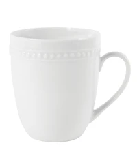 Fitz and Floyd Everyday Whiteware Beaded 16 Piece Dinnerware Set, Service for 4