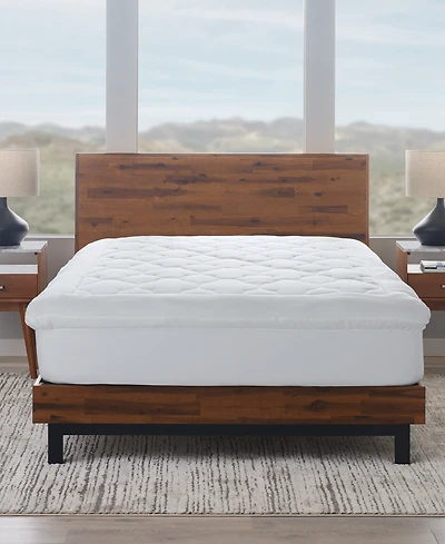 Ella Jayne Lofty 100% Cotton Plush Gel Fiber Filled Mattress Topper, Full