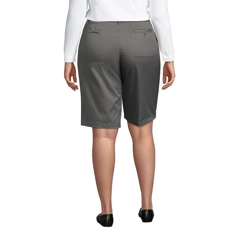 Lands' End Women's Plus Plain Front Blend Chino Shorts