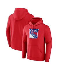Men's Fanatics Red New York Rangers Primary Logo Pullover Hoodie