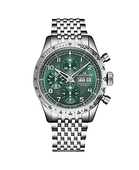 Alexander Men's Megalos Silver-tone Stainless Steel , Green Dial , 51mm Round Watch