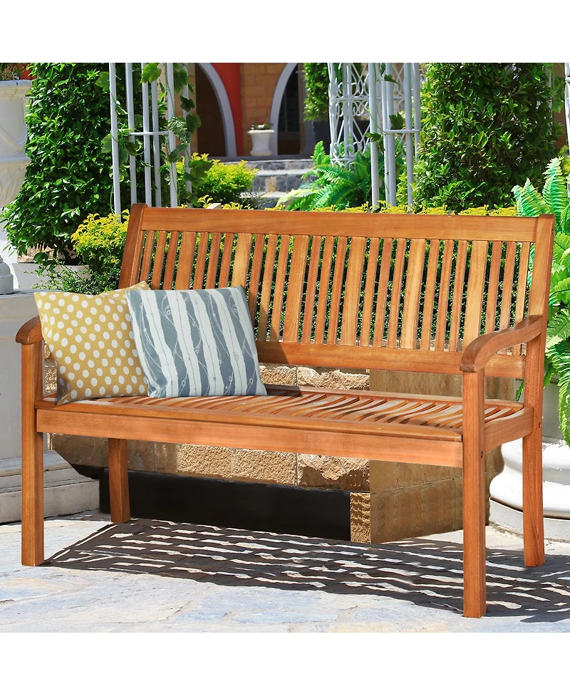 Costway 50'' Two Person Outdoor Garden Bench Loveseat Porch Chair