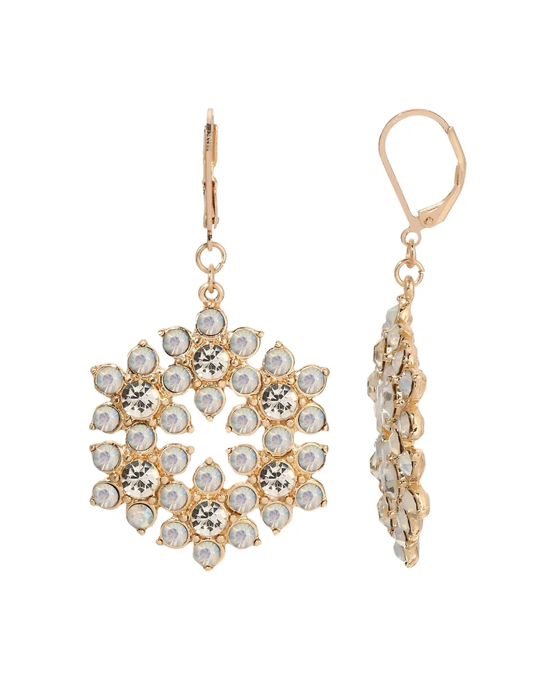 2028 Crystal Flower Wreath Drop Earring