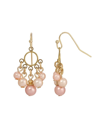 2028 Imitation Pearl Flower Drop Earrings