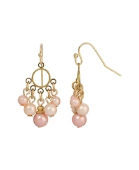 2028 Imitation Pearl Flower Drop Earrings