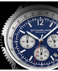 Stuhrling Turbine 4015 Men s Chronograph Watch – 44mm Quartz Movement, Tachymeter Bezel, Aviation-Inspired Design