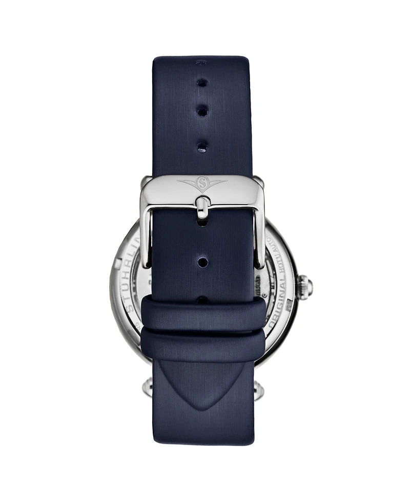 Stuhrling Women's Legacy Blue Leather , Silver-Tone Dial , 45mm Round Watch
