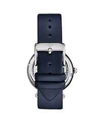 Stuhrling Women's Legacy Blue Leather , Silver-Tone Dial , 45mm Round Watch