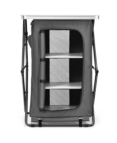Folding Pop-Up Cupboard Compact Camping Storage Cabinet