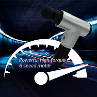 Pursonic Deep Tissue Massage Gun: Cordless, rechargeable, 6-speed massager for deep muscle relief. 3-hour battery life.
