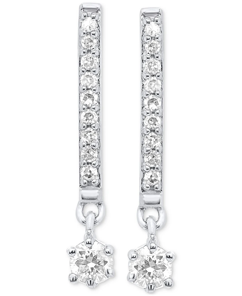 Forever Grown Diamonds Lab-Created Diamond Dangle Earrings (1/6 ct. t.w.) in Sterling Silver or 14K Gold-Plated Sterling Silver