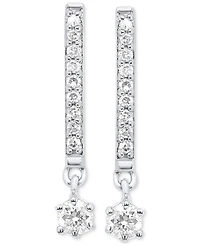 Forever Grown Diamonds Lab-Created Diamond Dangle Earrings (1/6 ct. t.w.) in Sterling Silver or 14K Gold-Plated Sterling Silver