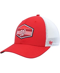 Men's '47 Brand Red, White Washington Nationals Spring Training Burgess Trucker Snapback Hat