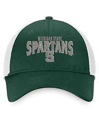 Men's Top of the World Green, White Michigan State Spartans Breakout Trucker Snapback Hat