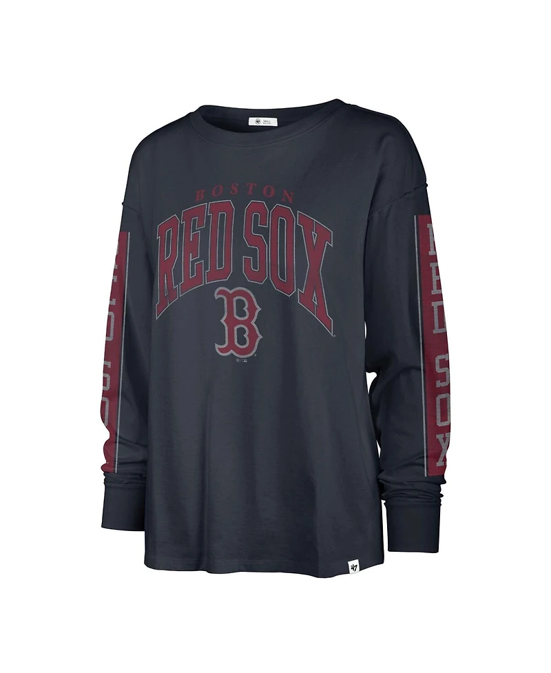 Women's '47 Brand Navy Boston Red Sox Statement Long Sleeve T-shirt