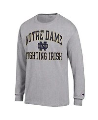 Men's Champion Heather Gray Notre Dame Fighting Irish High Motor Long Sleeve T-shirt