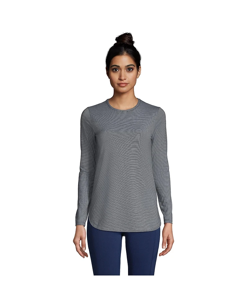 Lands' End Petite Moisture Wicking Upf Sun Long Sleeve Curved Hem Tunic Top