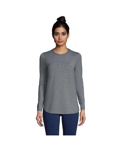 Lands' End Petite Moisture Wicking Upf Sun Long Sleeve Curved Hem Tunic Top