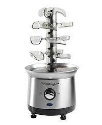 Nostalgia 2 Pound Stainless Steel Cascading Fondue Fountain Chocolate, Bbq Sauce, Ranch, Nacho Cheese, Buffalo Sauce