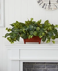 Nearly Natural Pothos Artificial Plant in Decorative Rectangular Planter