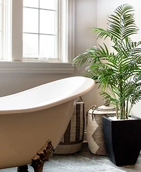 Nearly Natural 4.5' Areca Palm Uv-Resistant Indoor/Outdoor Artificial Tree in Black-Washed Planter