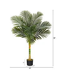 4' Single Stalk Gold-Tone Cane Artificial Palm Tree