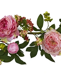 Nearly Natural 60" Mixed Peony and Berry Garland