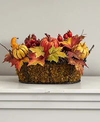 Nearly Natural Large Pumpkin, Gourd, Berry and Maple Leaf Artificial Arrangement