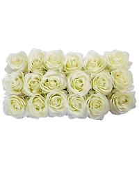 Nearly Natural Dozen Silk Roses Ceramic Rectangular Planter