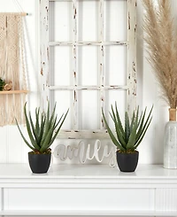 Nearly Natural Aloe Artificial Plant, Set of 2