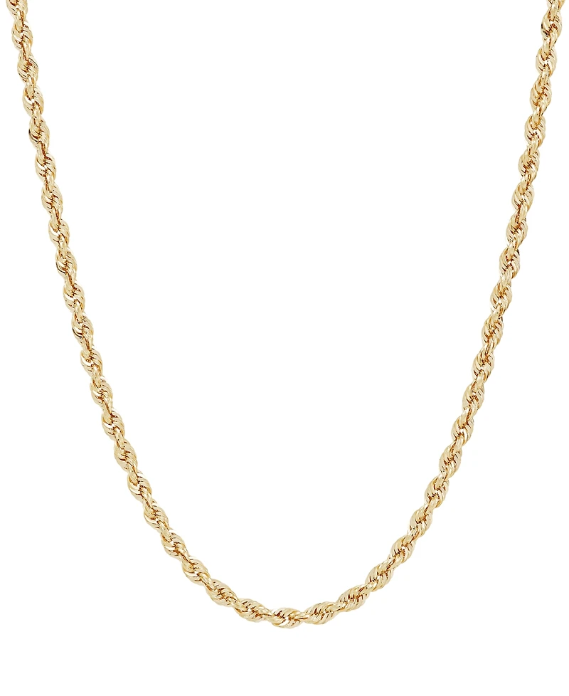 Lightweight 14k Gold Diamond-Cut Rope Chain 20" Necklace (2-1/2mm)