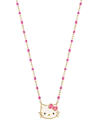 Enamel & Bead Chain Hello Kitty 18" Pendant Necklace in 18k Gold-Plated Sterling Silver
