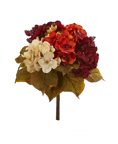 Nearly Natural 16-In. Autumn Hydrangea Berry Bouquet Artificial Flower, Set of 2