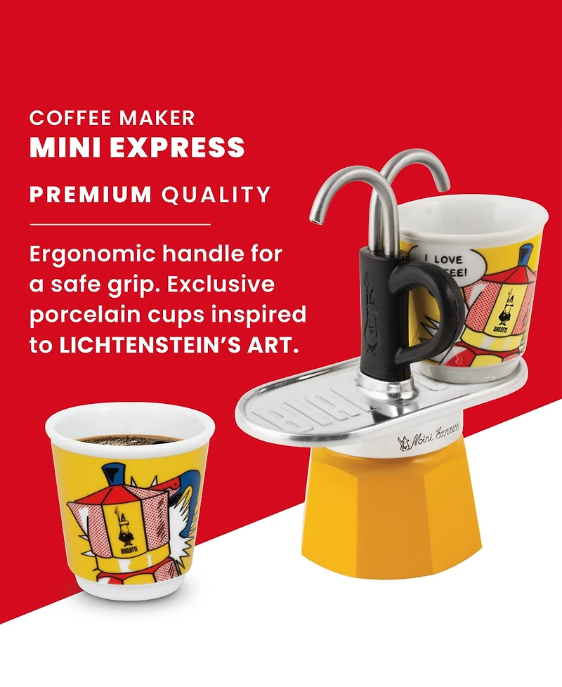 Bialetti Set Mini Express "R" Lichtenstein Plus 2 Bicc. 2.8 Oz Coffeemaker