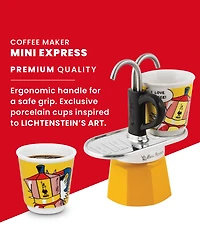 Bialetti Set Mini Express "R" Lichtenstein Plus 2 Bicc. 2.8 Oz Coffeemaker