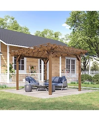 Outsunny 12' x 10' Wooden Pergola, Outdoor Gazebo,