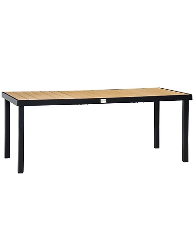 Outsunny Outdoor Dining Table for 8 Person, Rectangular, Metal Legs