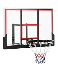 Soozier Wall Mounted Basketball Hoop, Mini Hoop Basketball Goal with 43" x 30" Shatter Proof Backboard, Durable Bracket and All Weather Net for Outdoo