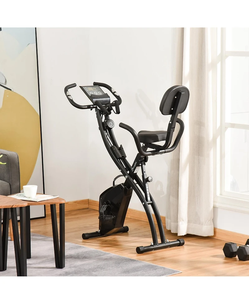 Soozier Folding Exercise Bike w/ Arm Resisce Bands,