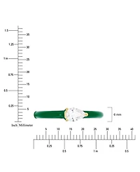 Cubic Zirconia & Enamel Ring 14k Gold-Plated Sterling Silver