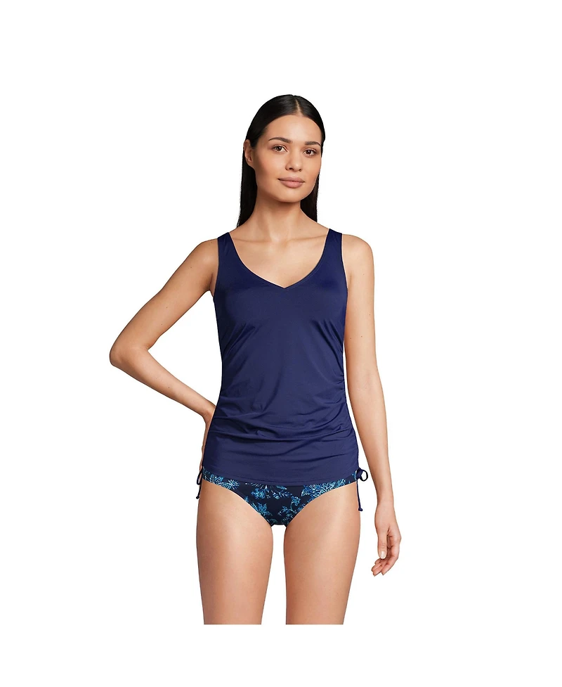 Lands' End Petite Adjustable V-neck Underwire Tankini Swimsuit Top Straps