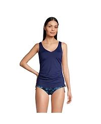 Lands' End Petite Adjustable V-neck Underwire Tankini Swimsuit Top Straps