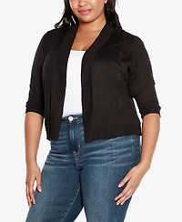 Belldini Plus Size 3/4 Sleeve Open Cardigan Sweater