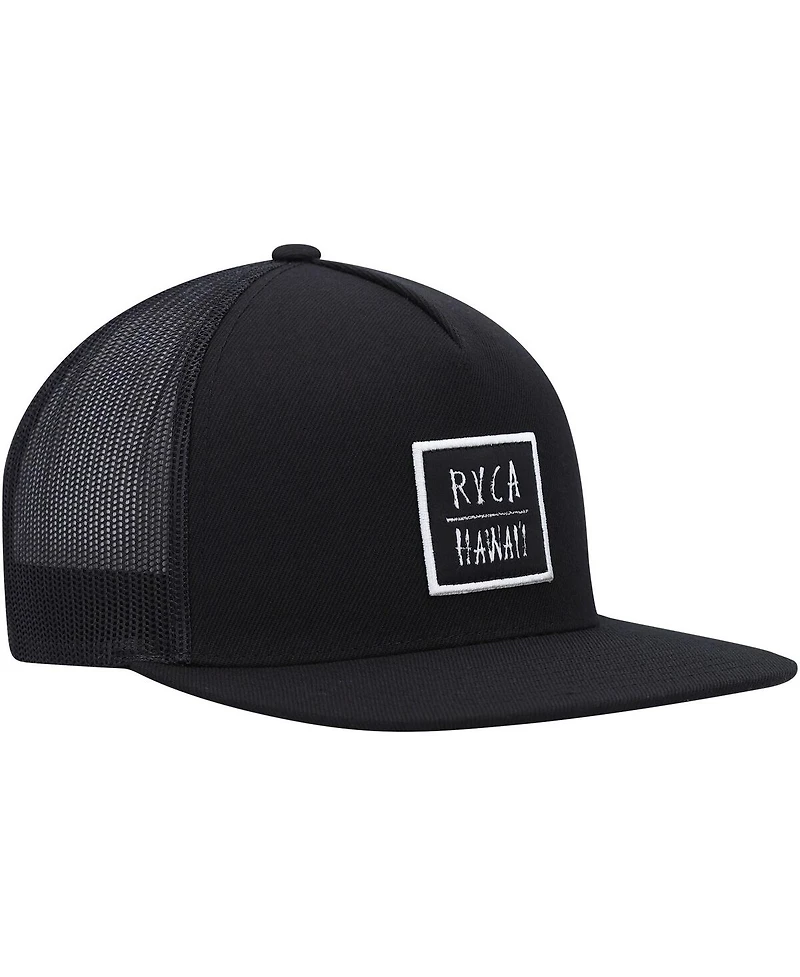 Men's Rvca Black Horton Teeth Trucker Snapback Hat